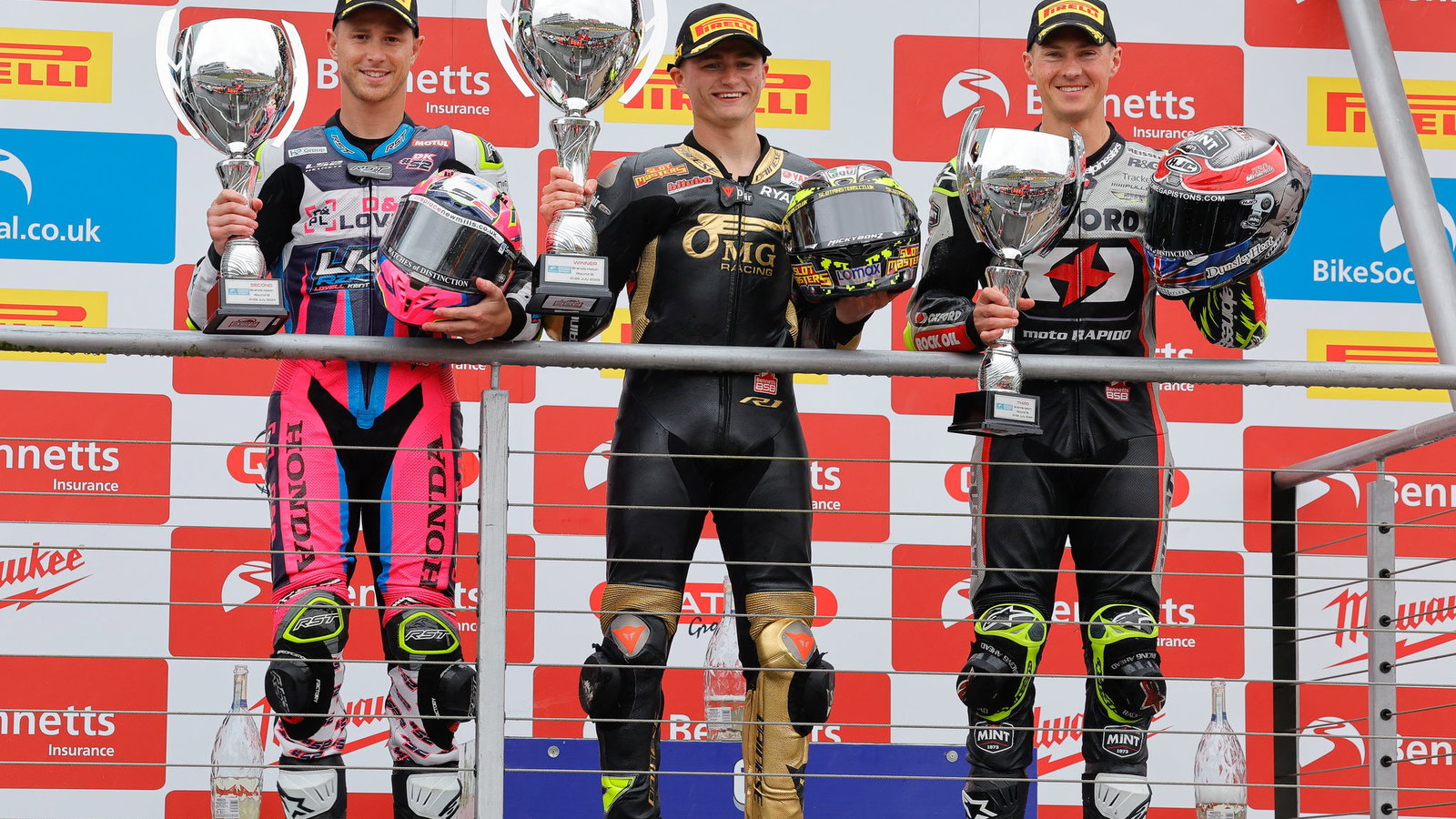 Brands Hatch Race 1 podium, vickers,kent, iddon, 2023